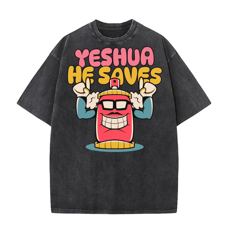 Yeshua He Saves Washed T-Shirt