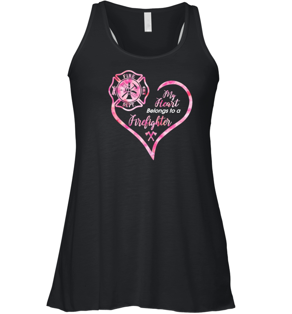 Firefighter My Heart Belongs To A Firefighter Women's Flowy Tank Top
