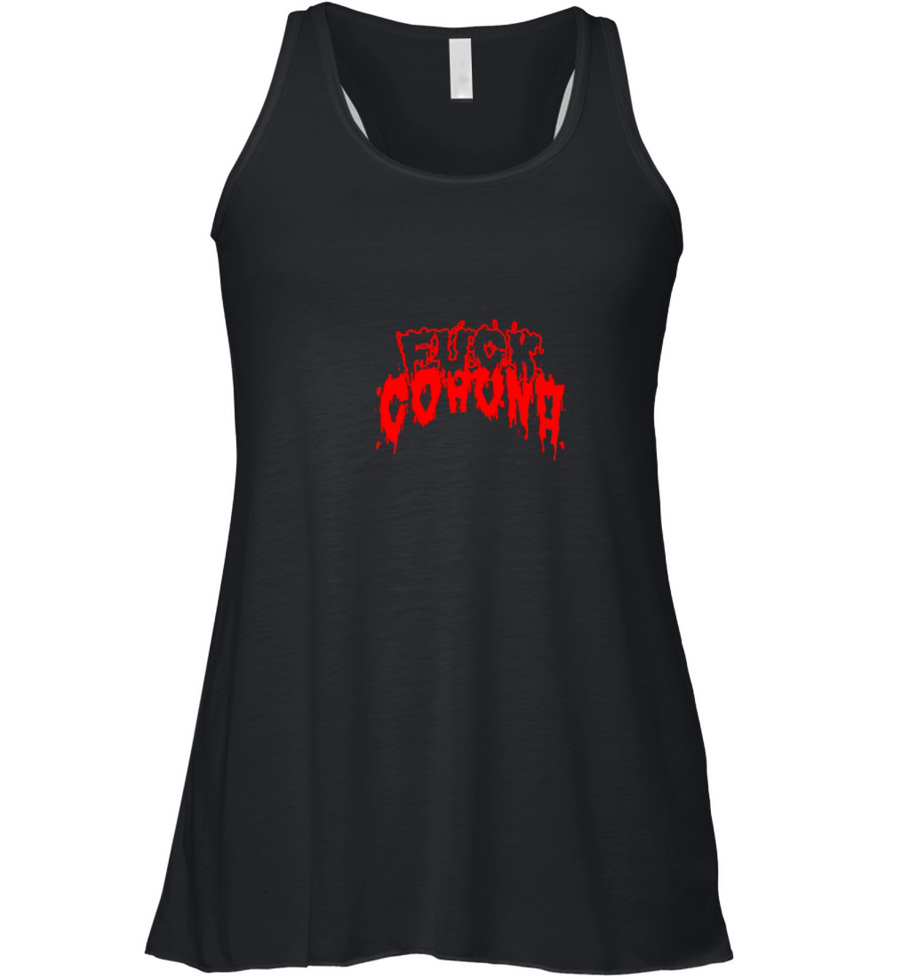 fuck corona red text Women's Flowy Tank Top