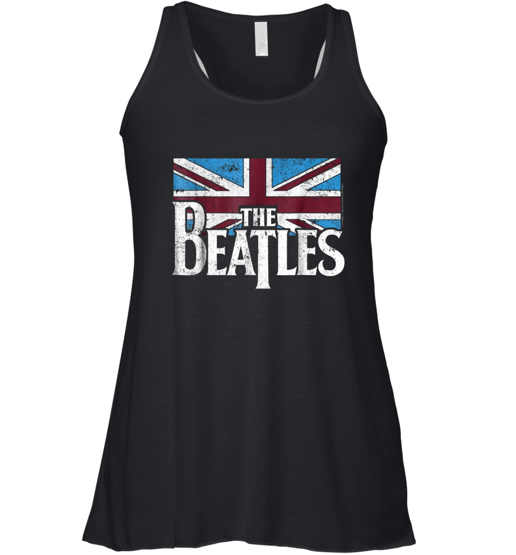 The Beatles British Flag Red,white, and Blue Women's Flowy Tank Top