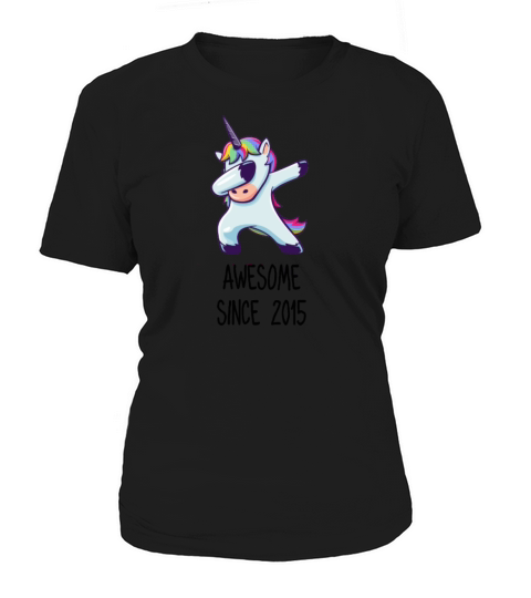 Cute Unicorn Awesome Since 2015 3th birthday gift Women's T-Shirt
