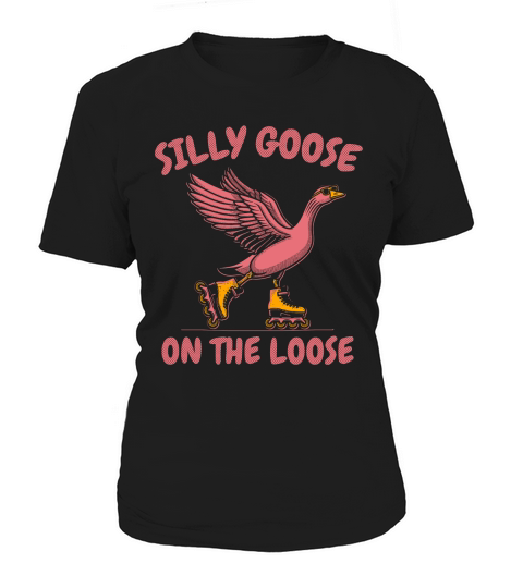 Goose Playing Retro Rollerblade D Red dot Women's T-Shirt