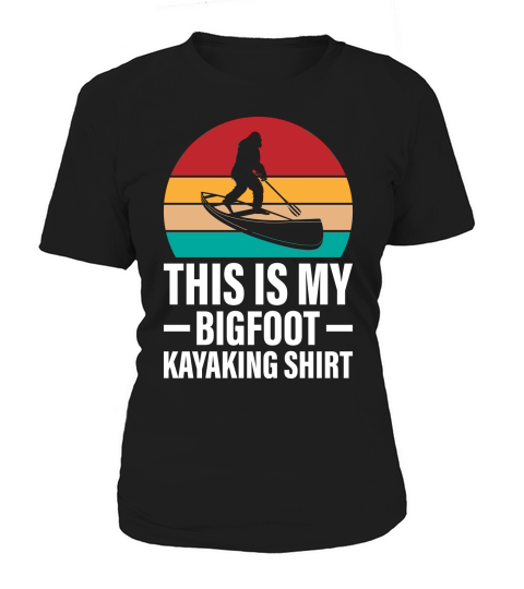 Retro Bigfoot Kayak Vintage Sasquatch Kayaking Women's T-Shirt