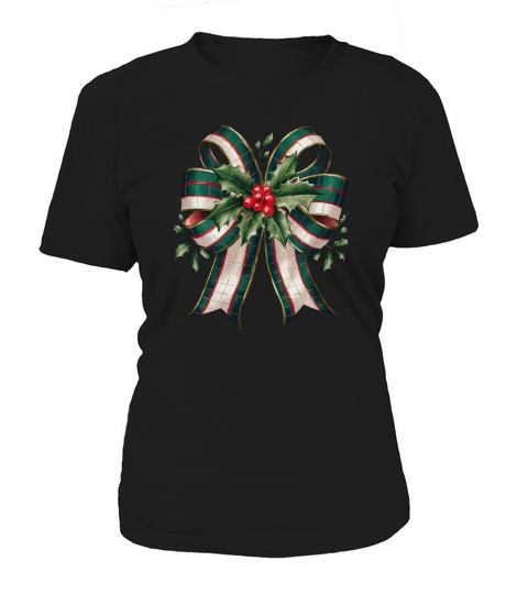 Retro Christmas Coquette Bow 04 Women's T-Shirt