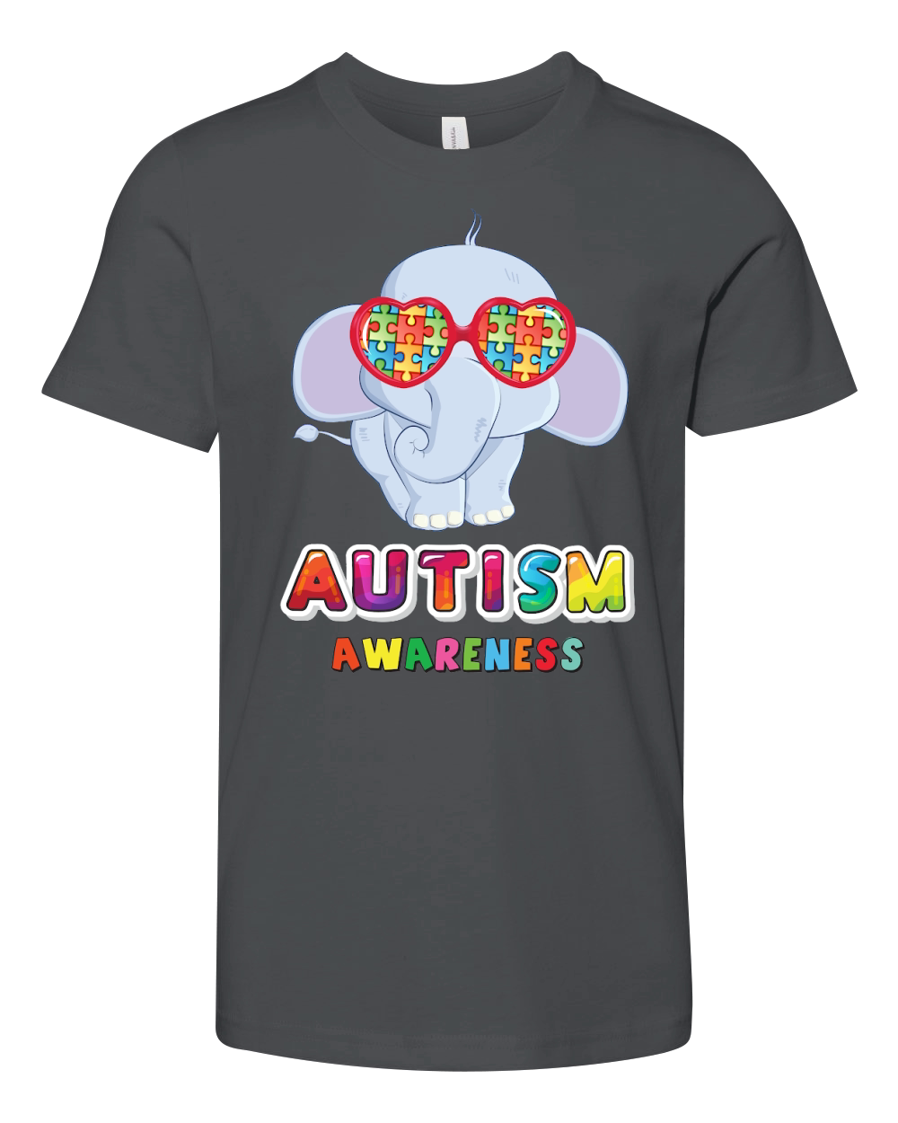 Autism Awareness Baby Elephant Youth Unisex Jersey Tee