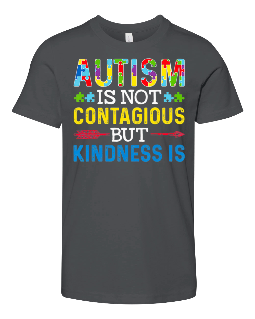Autism Is Not Contagious but Kindness Is Autism Youth Unisex Jersey Tee