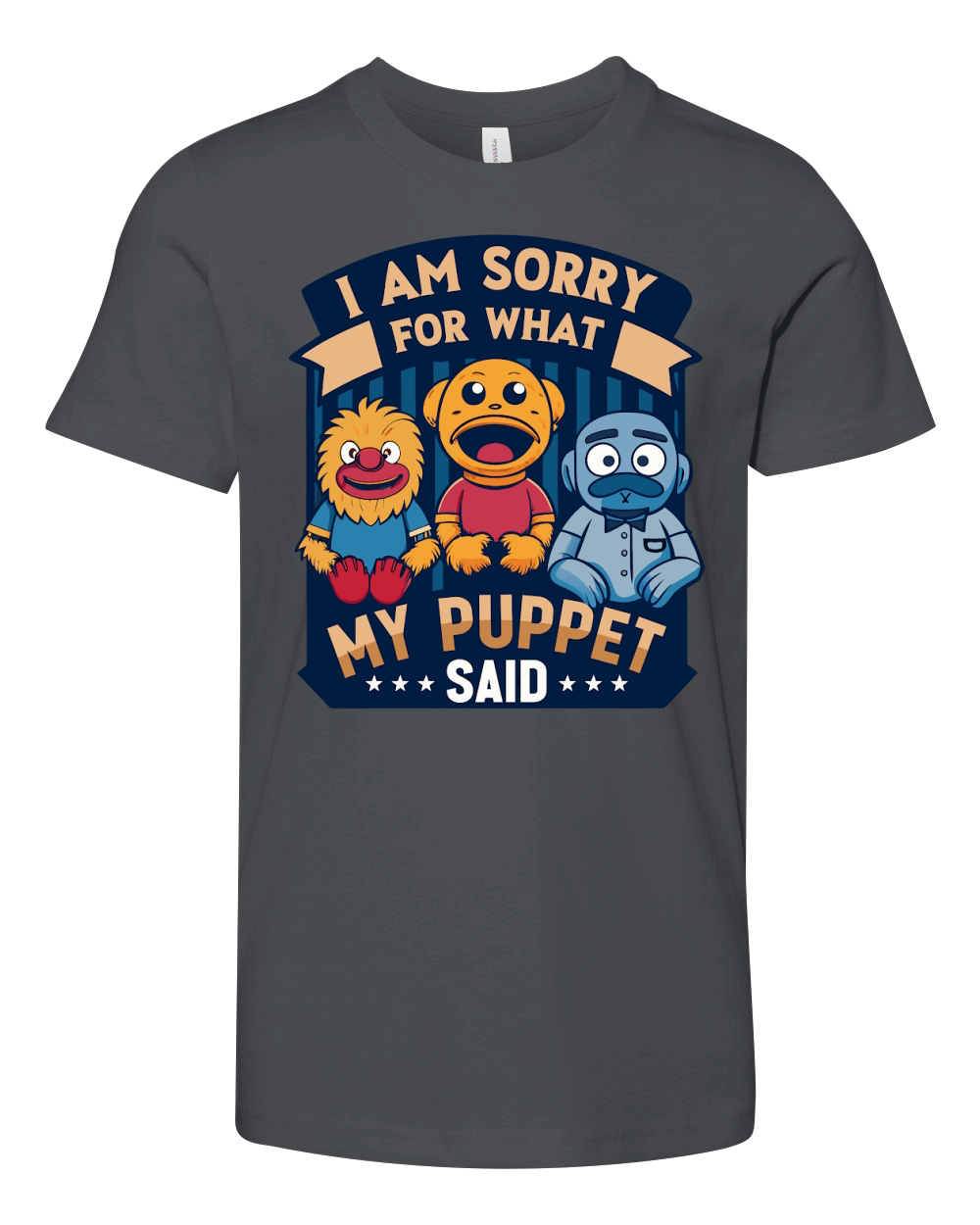 i am sorry for what my puppet said 02 Youth Unisex Jersey Tee