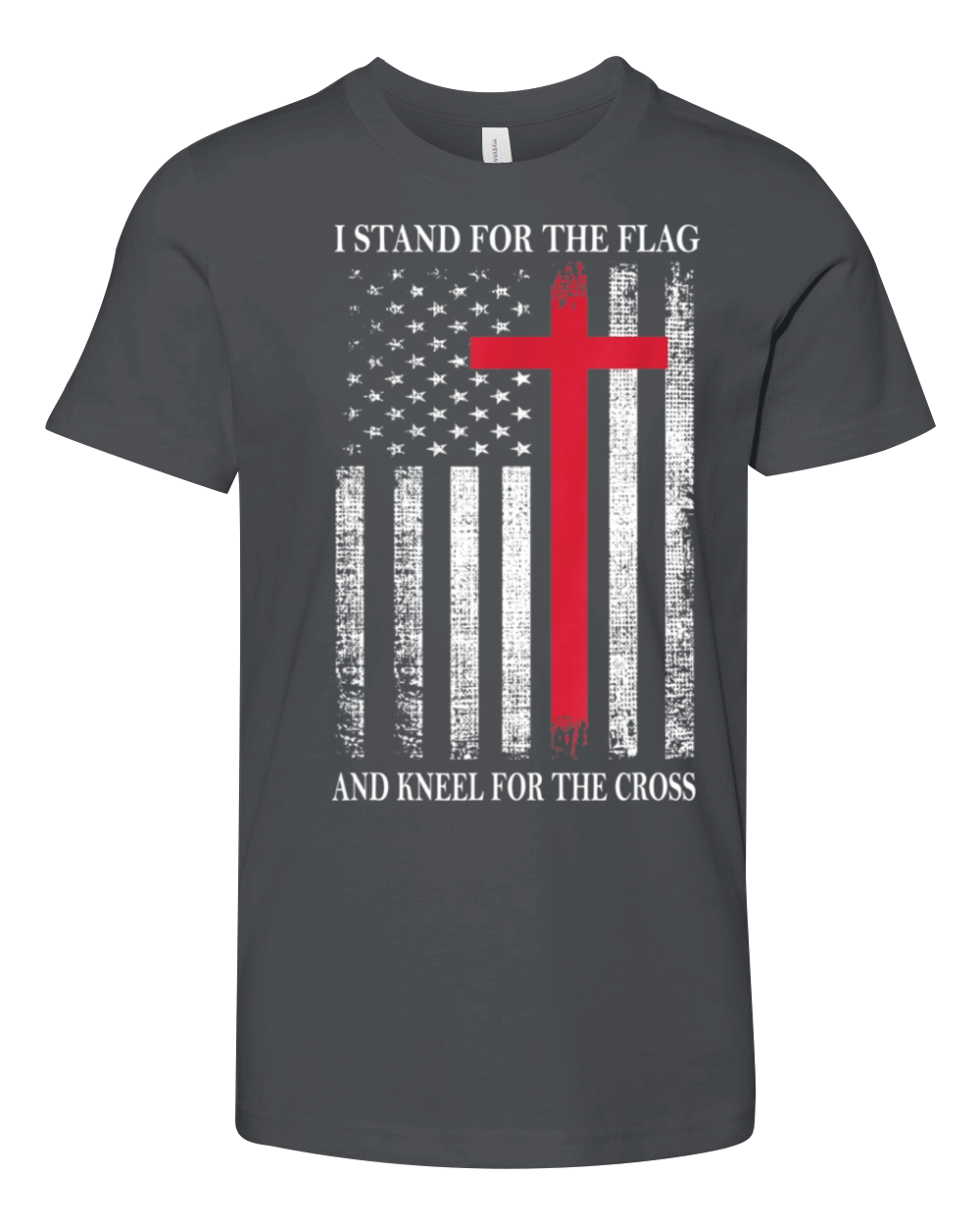 I Stand for the Flag and Kneel for the Cross Youth Unisex Jersey Tee