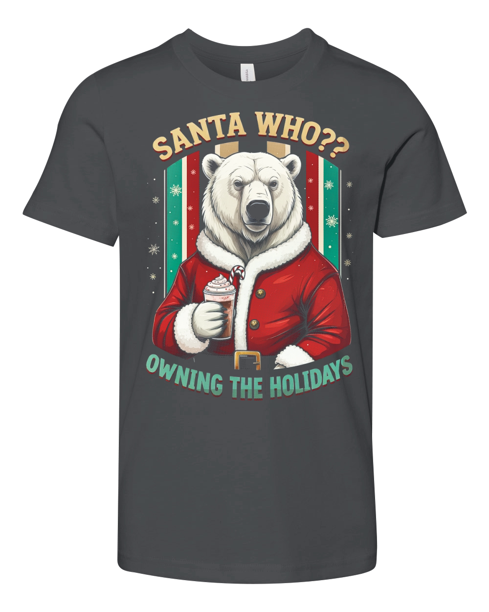Santa Who Polar Bear Christmas Youth Unisex Jersey Tee