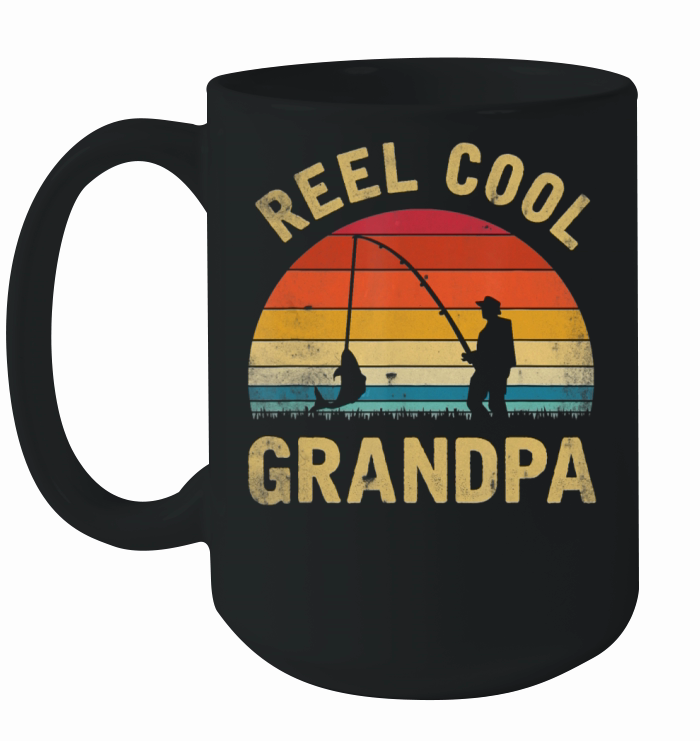Mens Vintage Reel Cool GRANDPA Fish Fishing Shirt Ceramic Mug