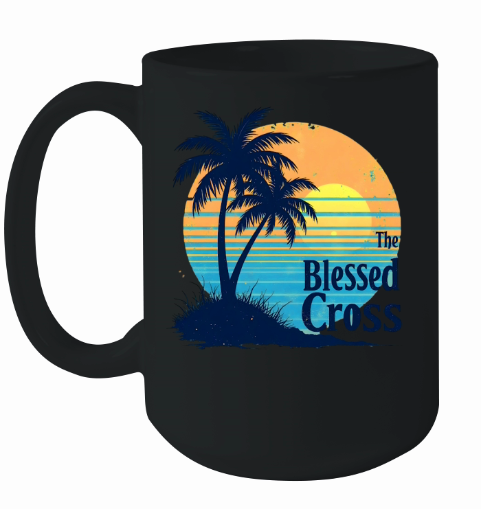 The Blessed Cross Vintage Palm Tree Ceramic Mug