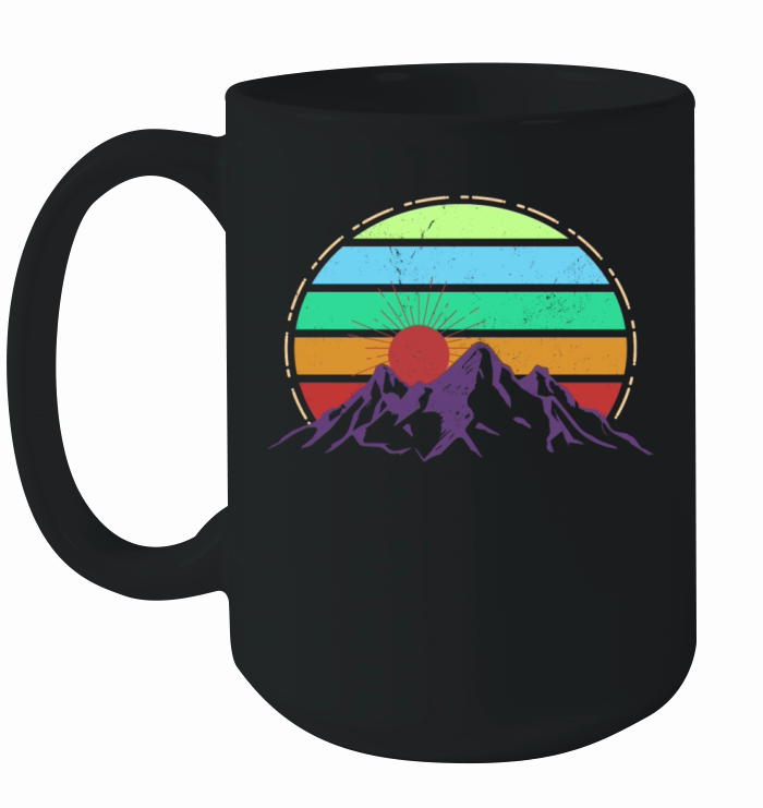 Vintage Mountains Sports Ski SnowboardNature Ceramic Mug