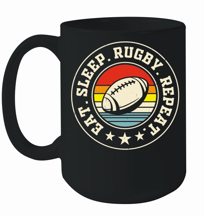 Vintage Rugby Player Ceramic Mug