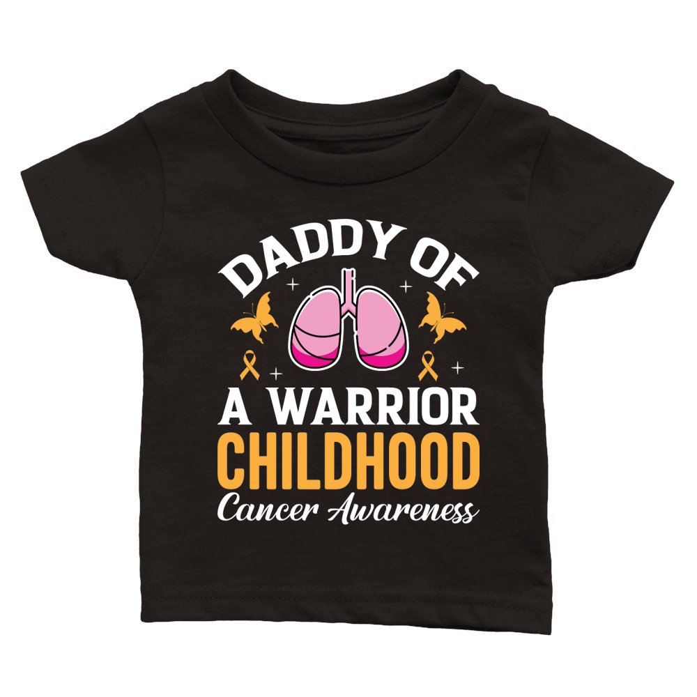Daddy of a warrior Childhood cancer awareness Classic Baby Crewneck T-shirt