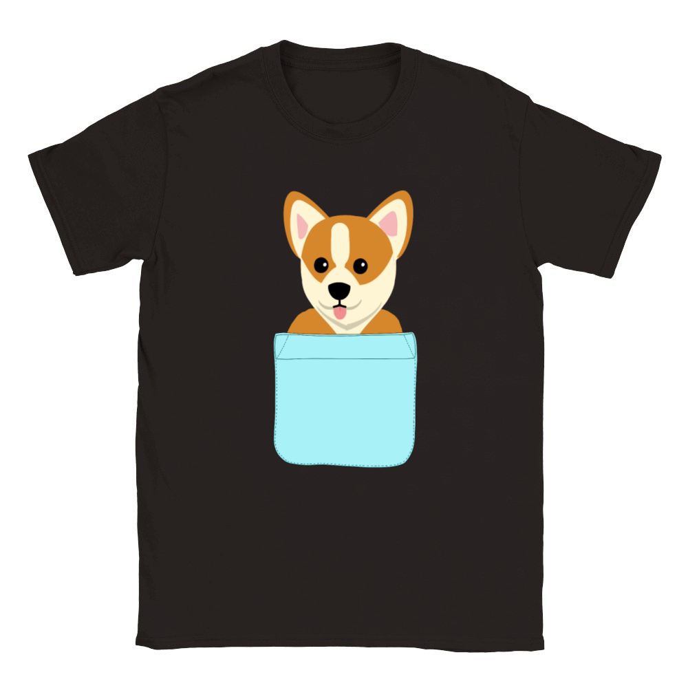 Cute Dog in Pocket Welsh Corgi Pembroke gift Classic Kids Crewneck T-shirt