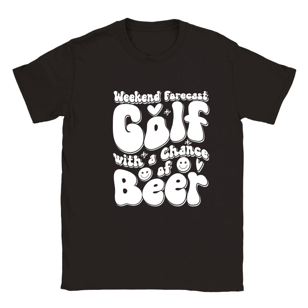 Weekend Forecast Golf with a Chance of Beer 3 Classic Kids Crewneck T-shirt