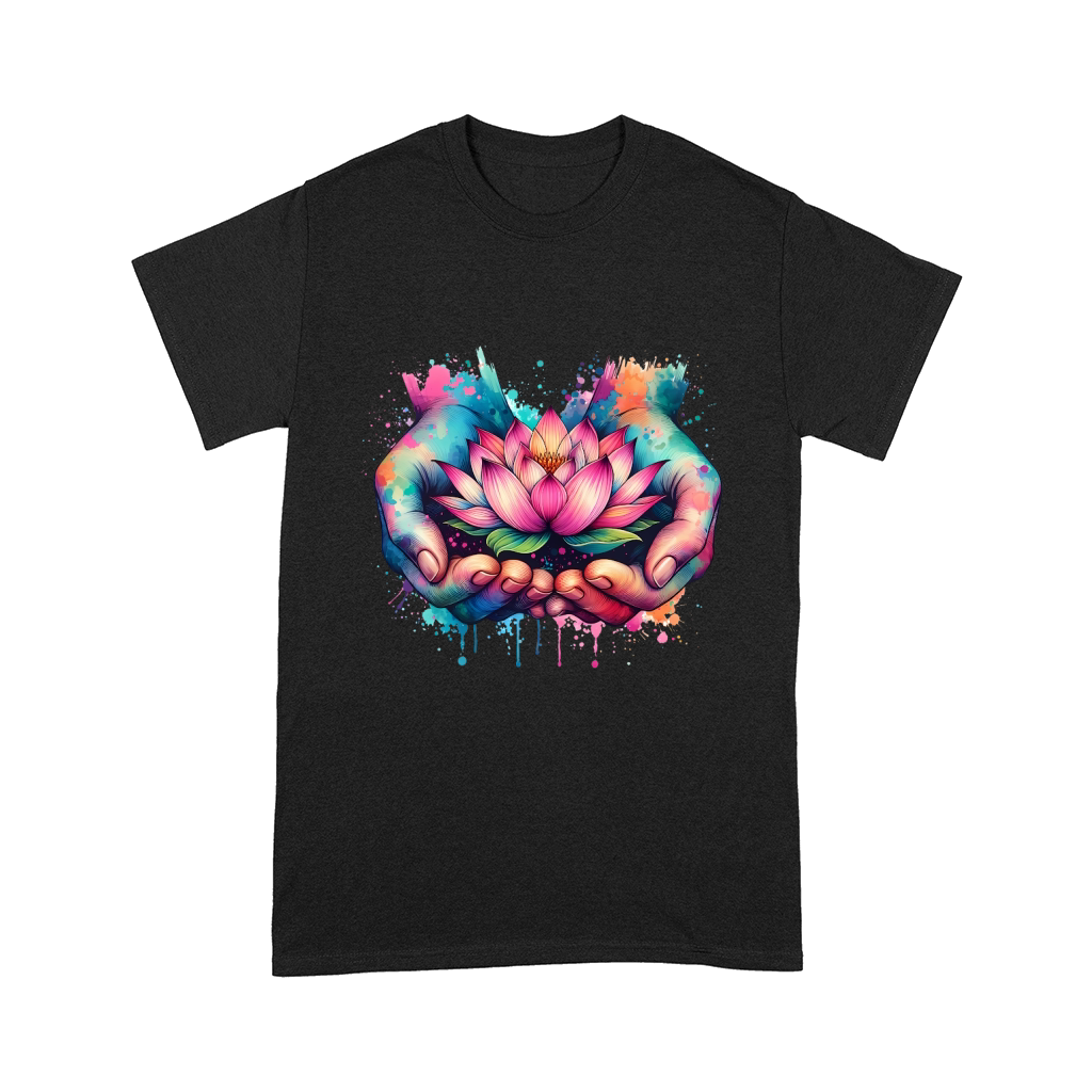 Hands Embracing Lotus Yoga Comfort T-shirt