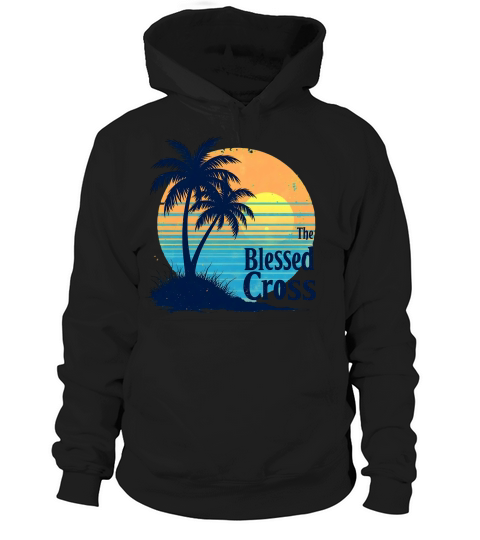 The Blessed Cross Vintage Palm Tree Hoodie Unisex