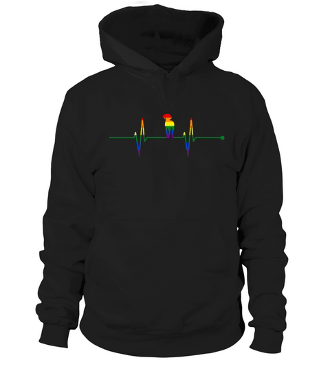 Weimaraner Dog Heartbeat Gay Rainbow Colorful LGBTQ Hoodie Unisex