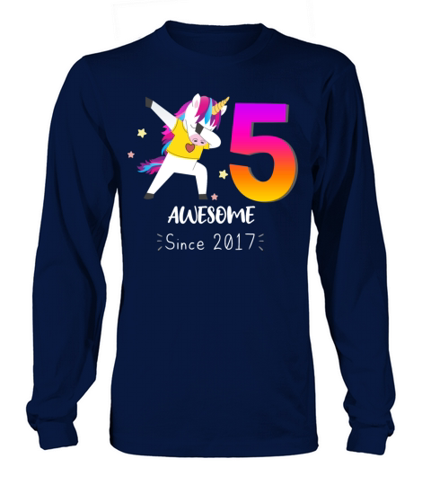 5 Years Old Unicorn Flossing Long sleeved Unisex