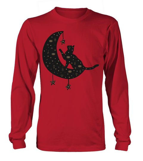 Celestial Cat on Moon Long sleeved Unisex