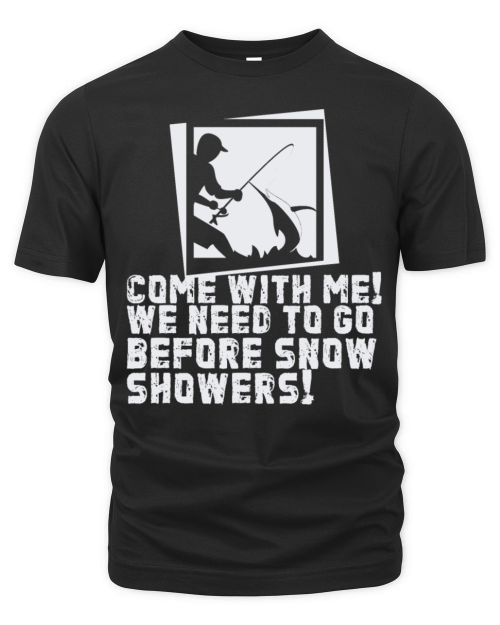 Fishing before snow comes Fischen Fischer Geschenk Organic Unisex T-shirt