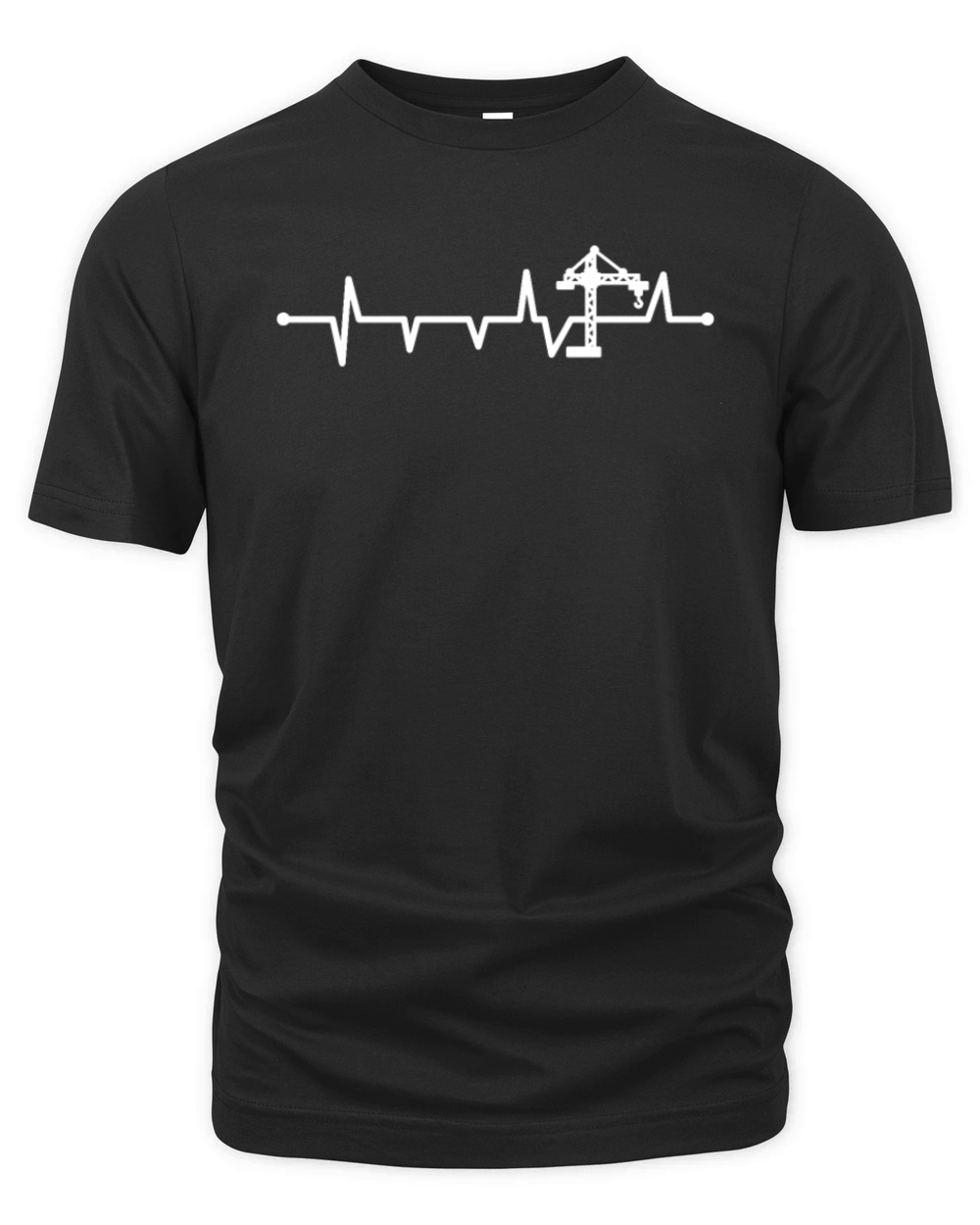 Funny Heartbeat Crane Operator EKG Pulse Rate Organic Unisex T-shirt
