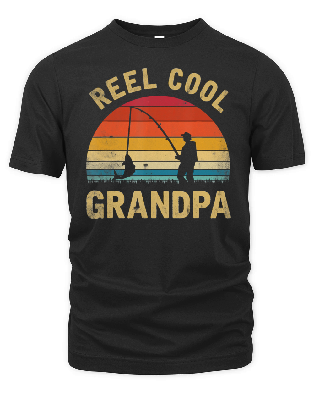 Mens Vintage Reel Cool GRANDPA Fish Fishing Shirt Organic Unisex T-shirt