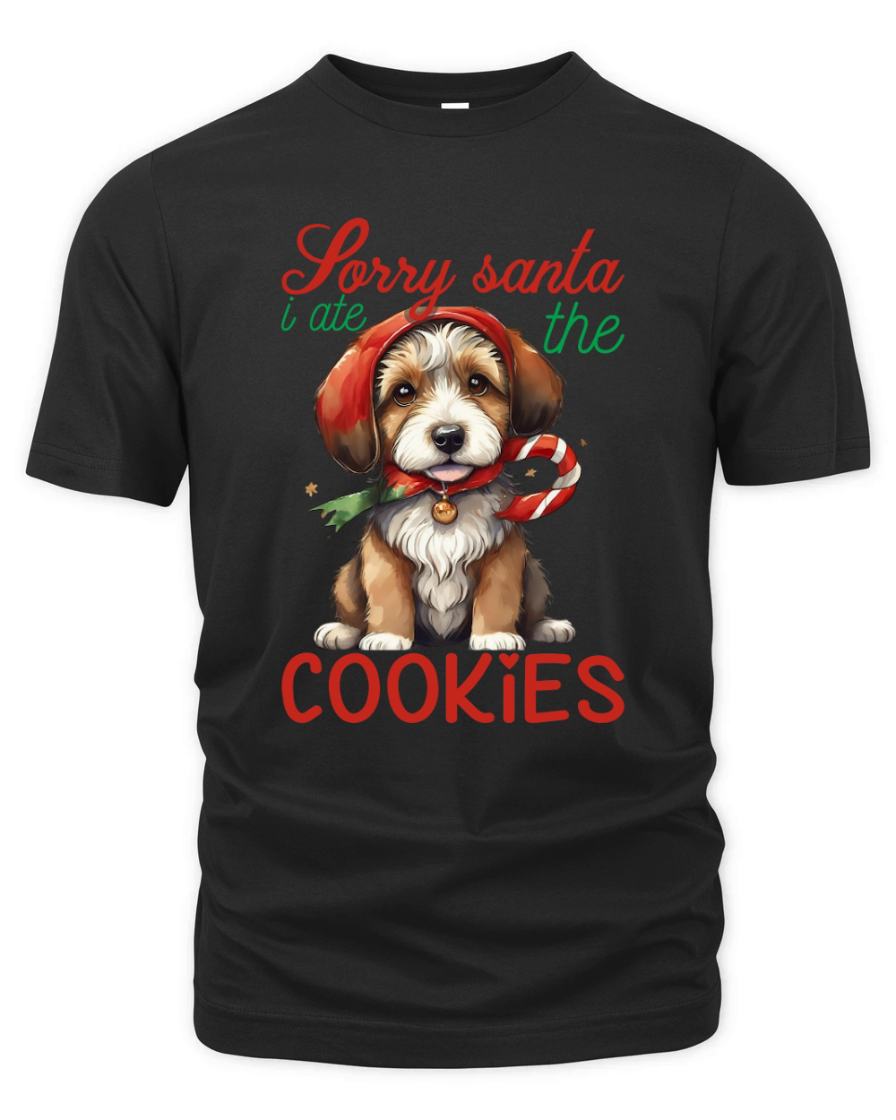 Sorry santa i ate the cookies Dog 2 Organic Unisex T-shirt