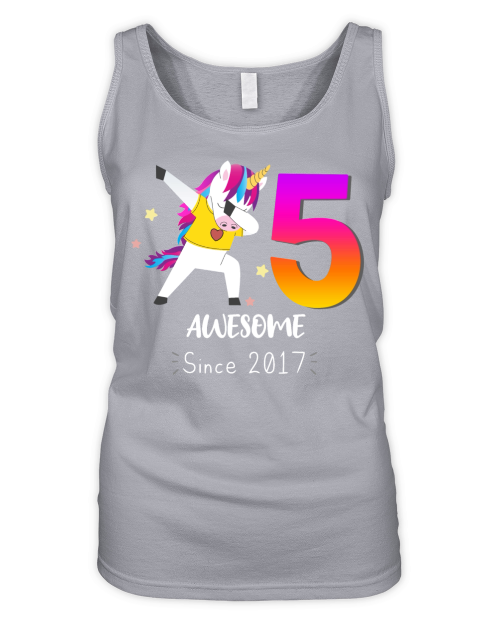 5 Years Old Unicorn Flossing Organic Women's Tank Top