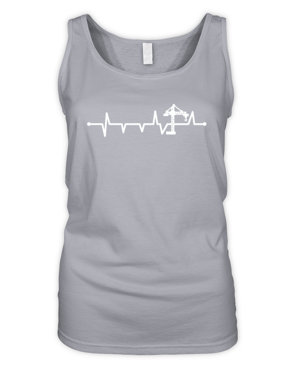 Funny Heartbeat Crane Operator EKG Pulse Rate Organic Women's Tank Top