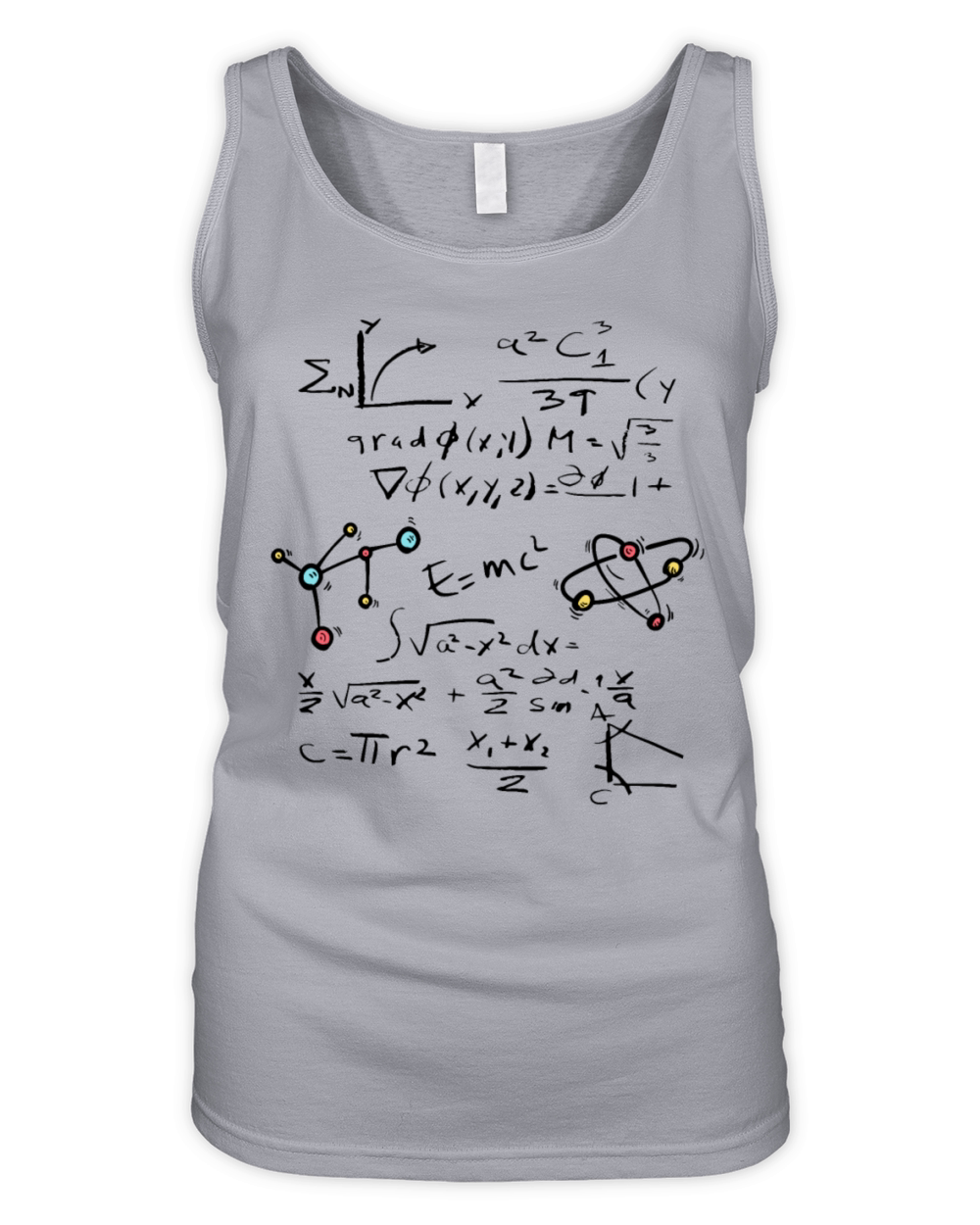 Physics Math Formula with Atoms and Molecules Organic Women's Tank Top