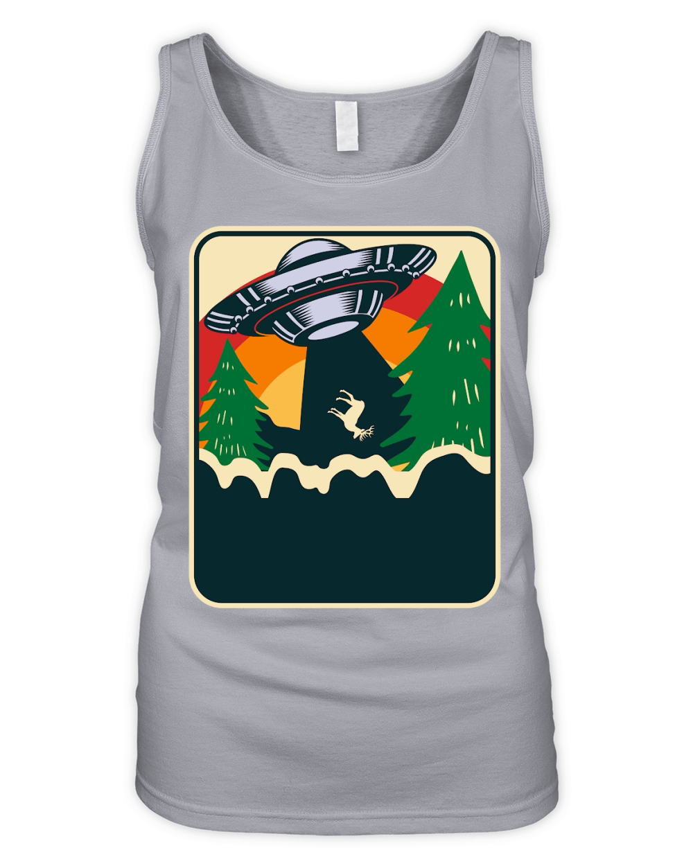 Vintage UFO Alien Deer Organic Women's Tank Top