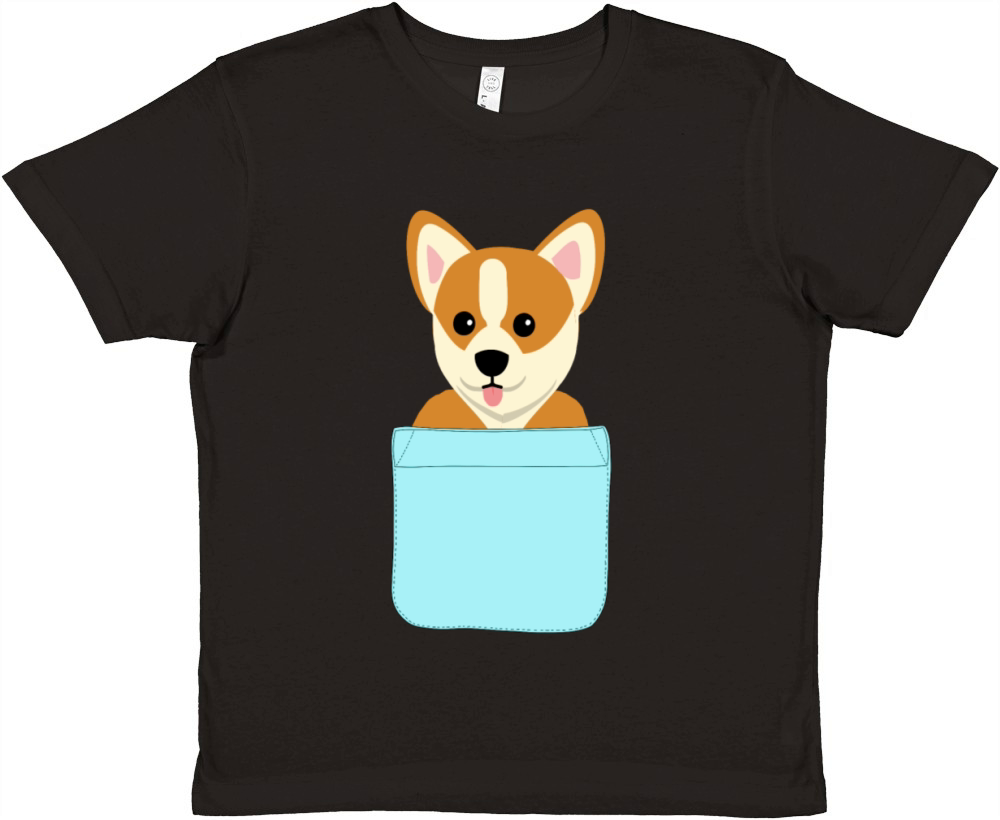 Cute Dog in Pocket Welsh Corgi Pembroke gift Premium Kids Crewneck T-shirt