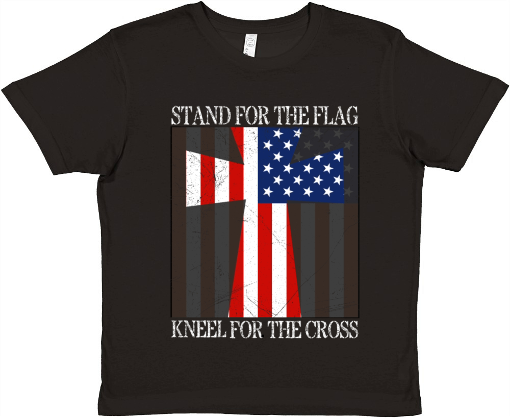 I Stand For The Flag And Kneel For The Cross T-shi Premium Kids Crewneck T-shirt