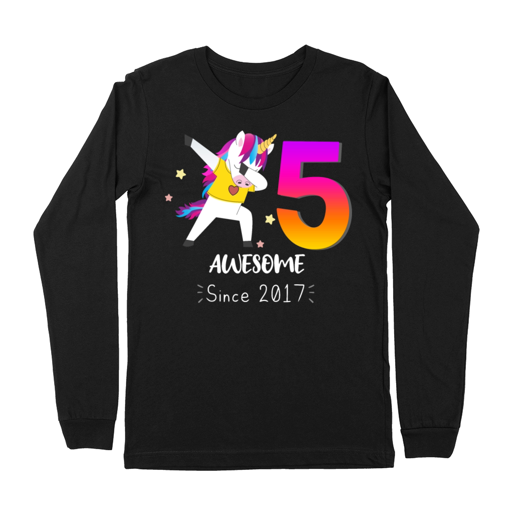 5 Years Old Unicorn Flossing Premium Long Sleeve
