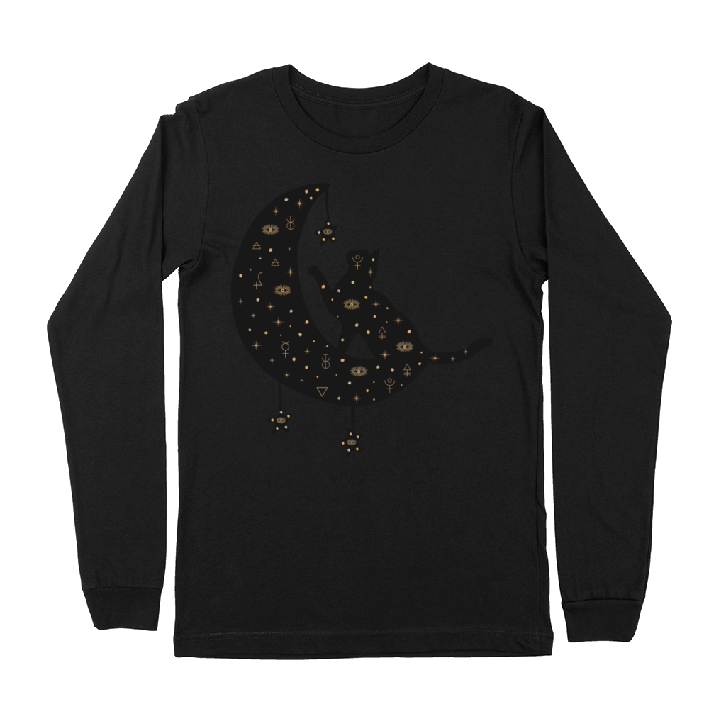 Celestial Cat on Moon Premium Long Sleeve