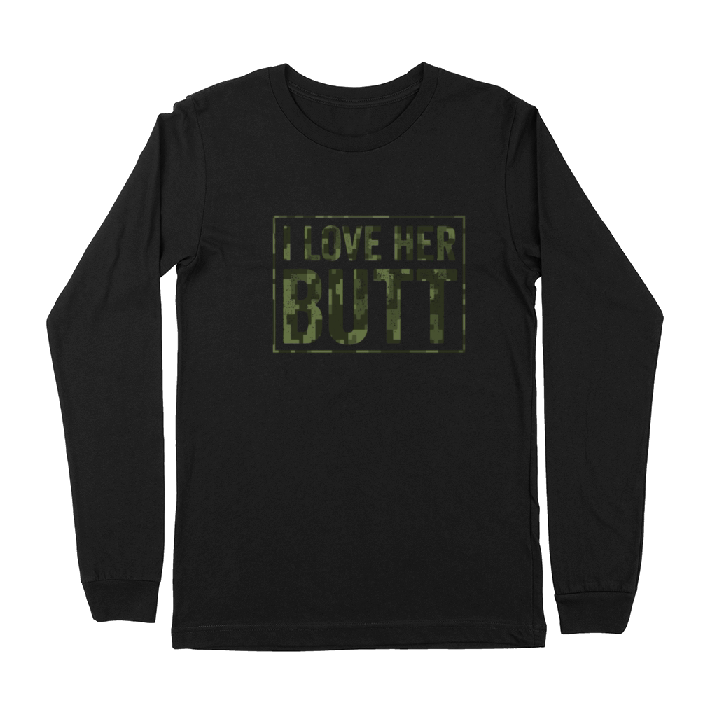 I Love Her Butt Mens Couples Valentine Premium Long Sleeve