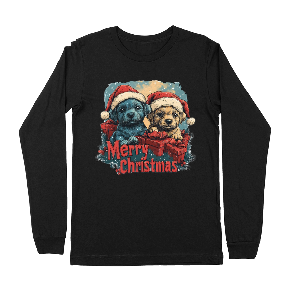 Merry Christmas Dog, Cute Dogs Premium Long Sleeve