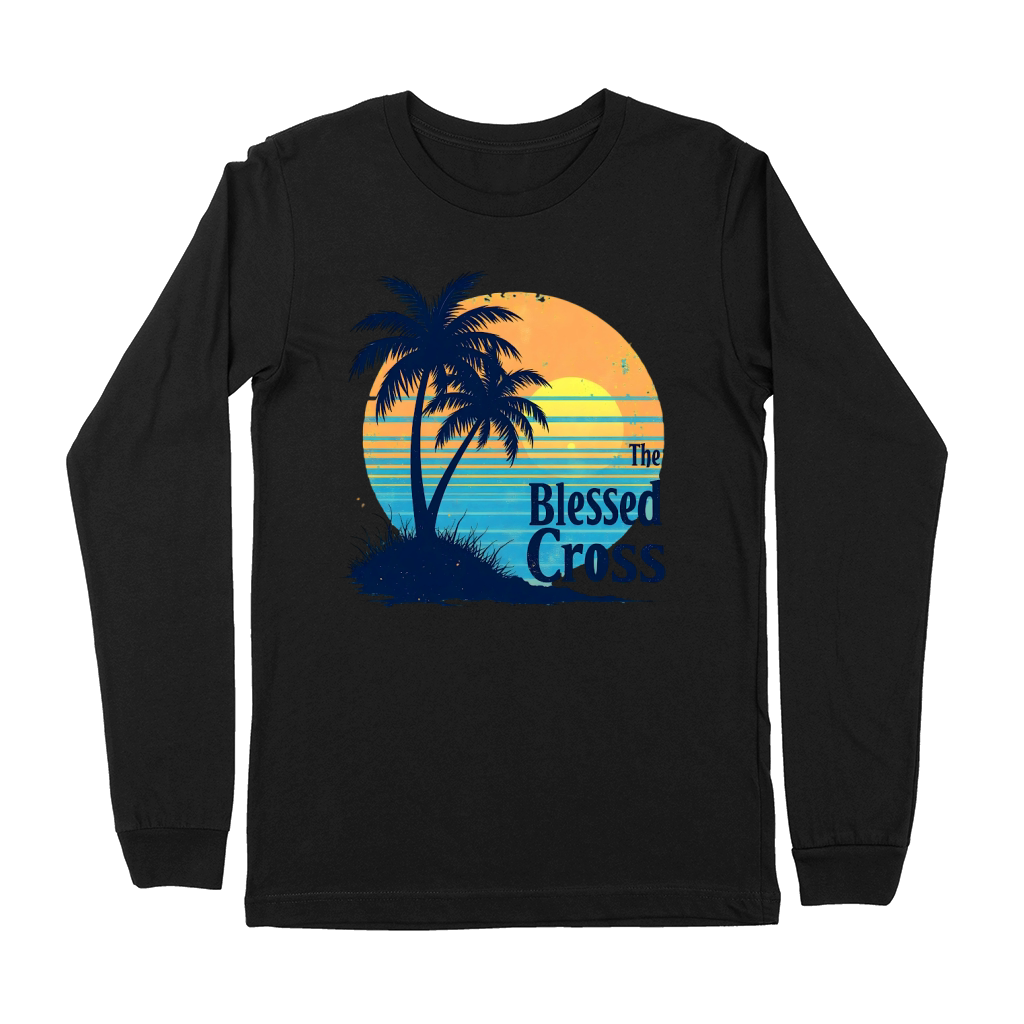 The Blessed Cross Vintage Palm Tree Premium Long Sleeve