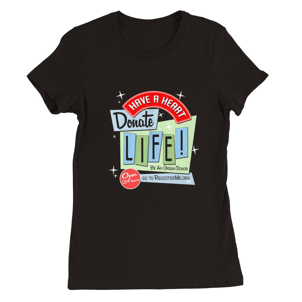 Retro Donate Life Premium Womens Crewneck T-shirt