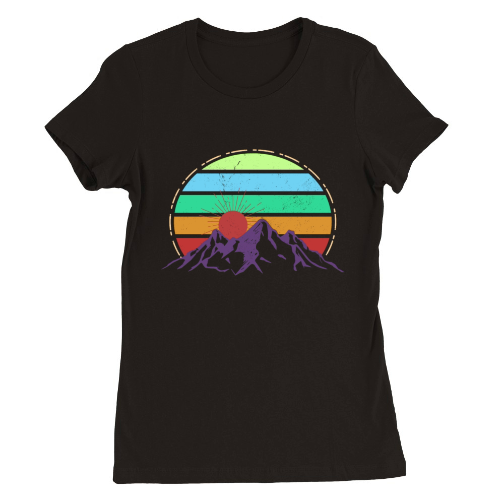 Vintage Mountains Sports Ski SnowboardNature Premium Womens Crewneck T-shirt
