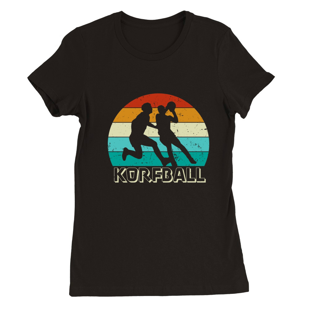 Vintage Retro Korfball Gift for Korfball Lovers and Players Premium Womens Crewneck T-shirt