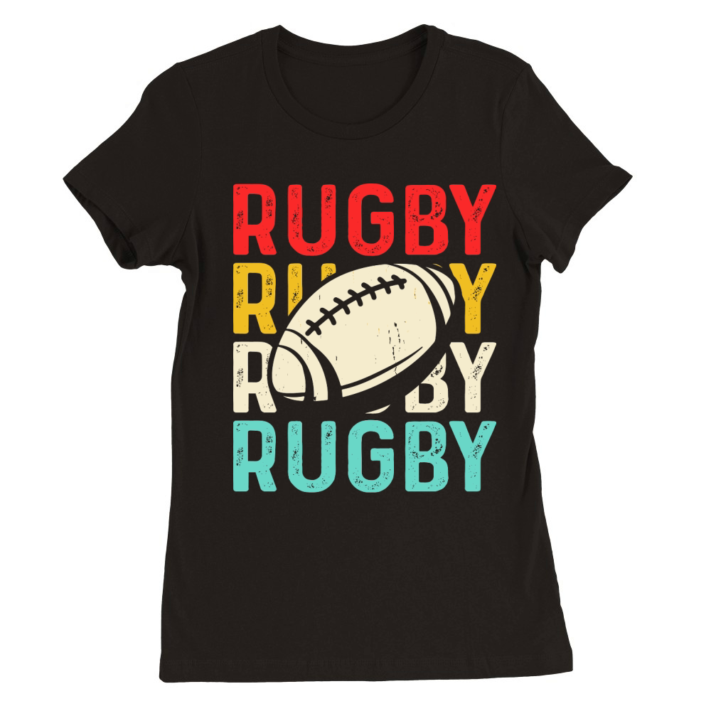 Vintage Rugby Player 3 Premium Womens Crewneck T-shirt