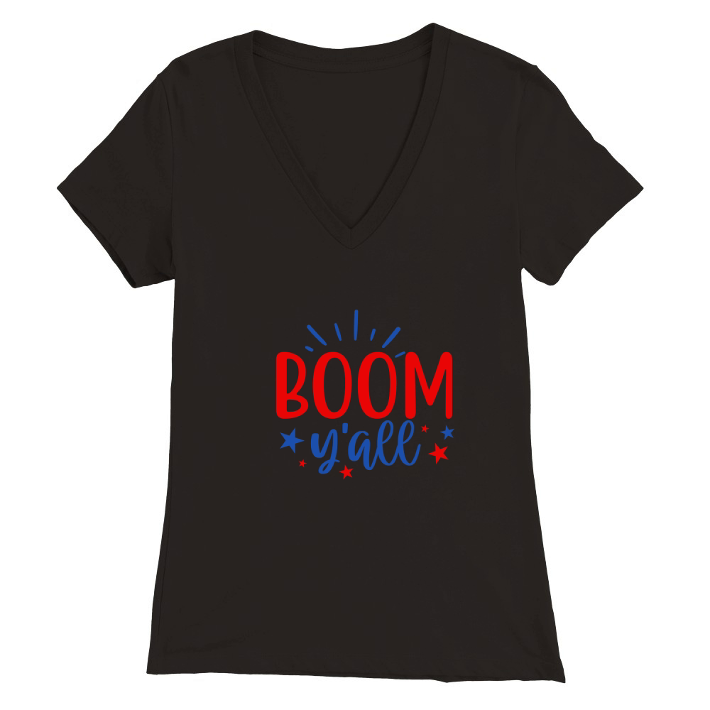 Boom Yall Premium Womens V-Neck T-shirt