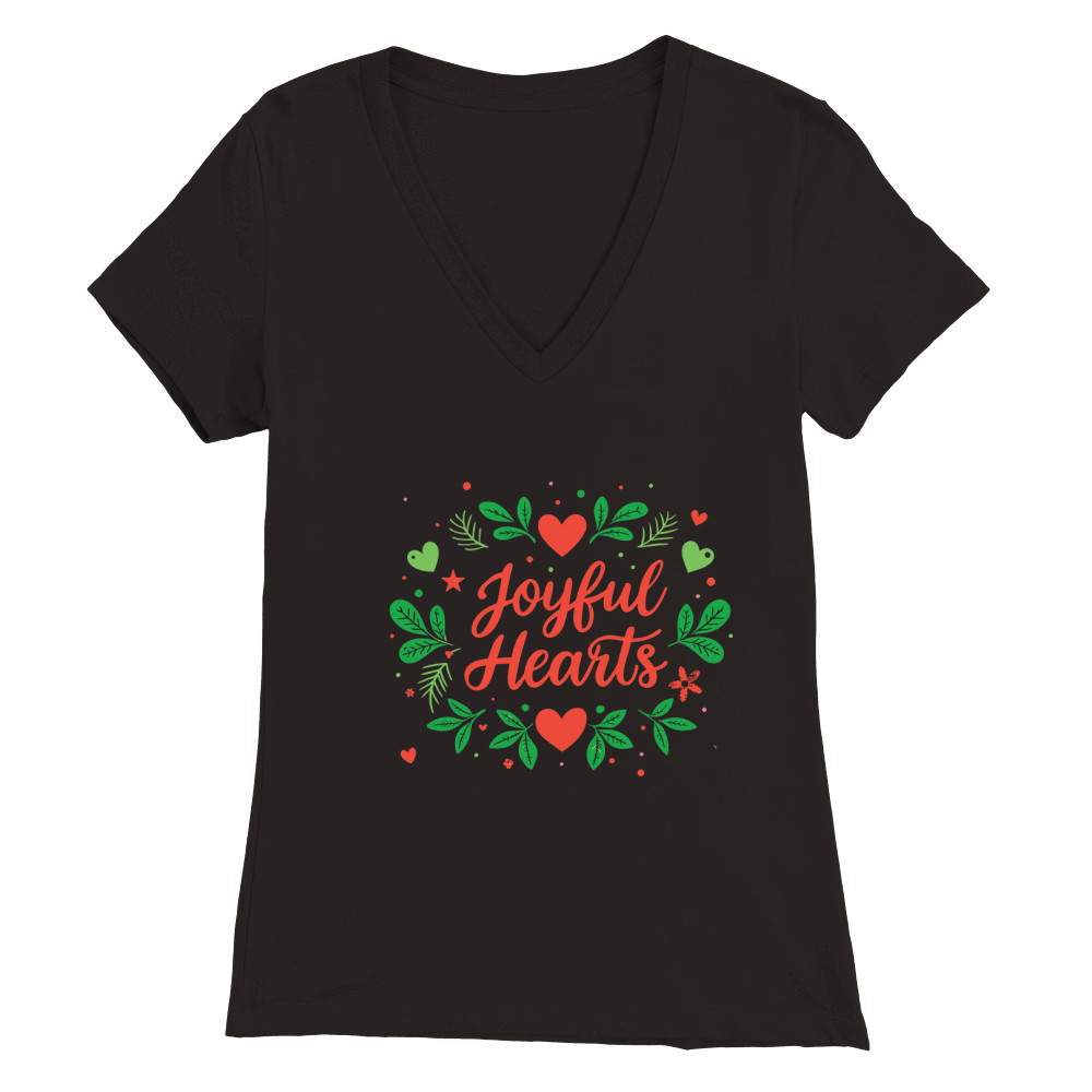 create warm  inviting graphics featuring heart mo Premium Womens V-Neck T-shirt