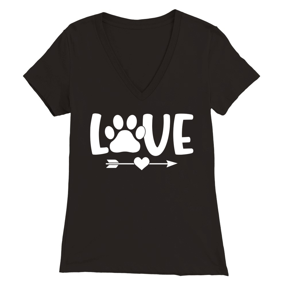 Dog Lover Typography Premium Womens V-Neck T-shirt