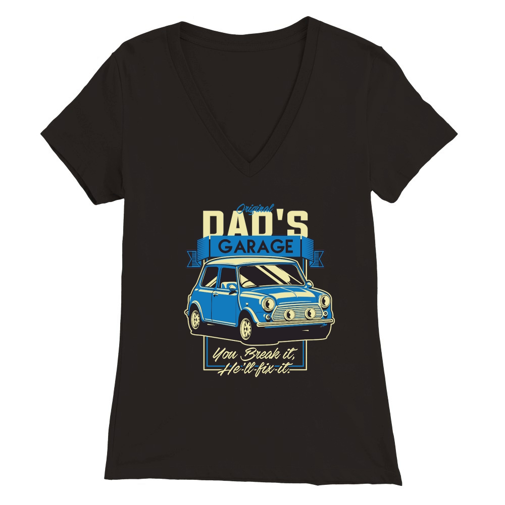 Fathers Day   Vintage Car Dad Premium Womens V-Neck T-shirt