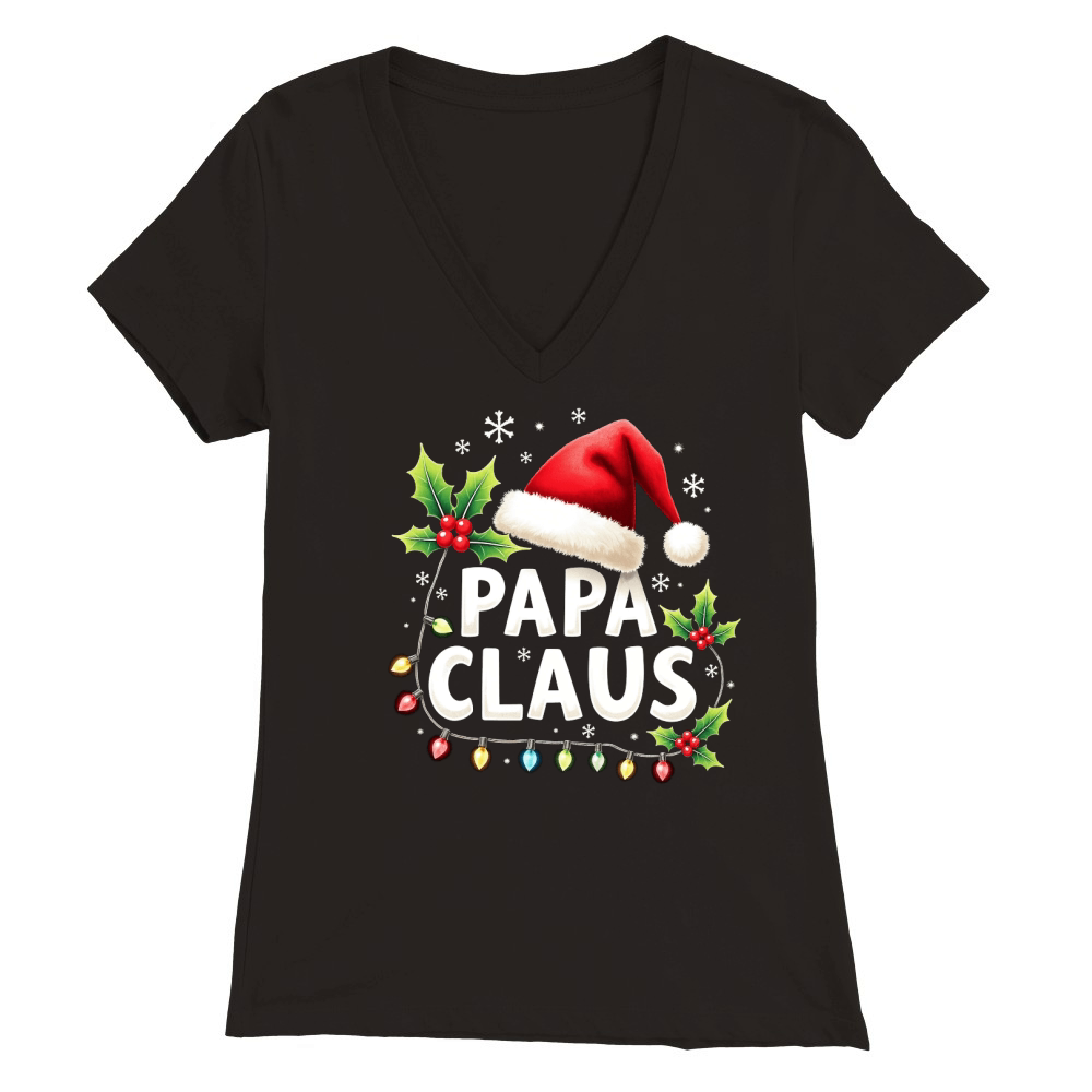 Papa Claus Christmas 2 Premium Womens V-Neck T-shirt