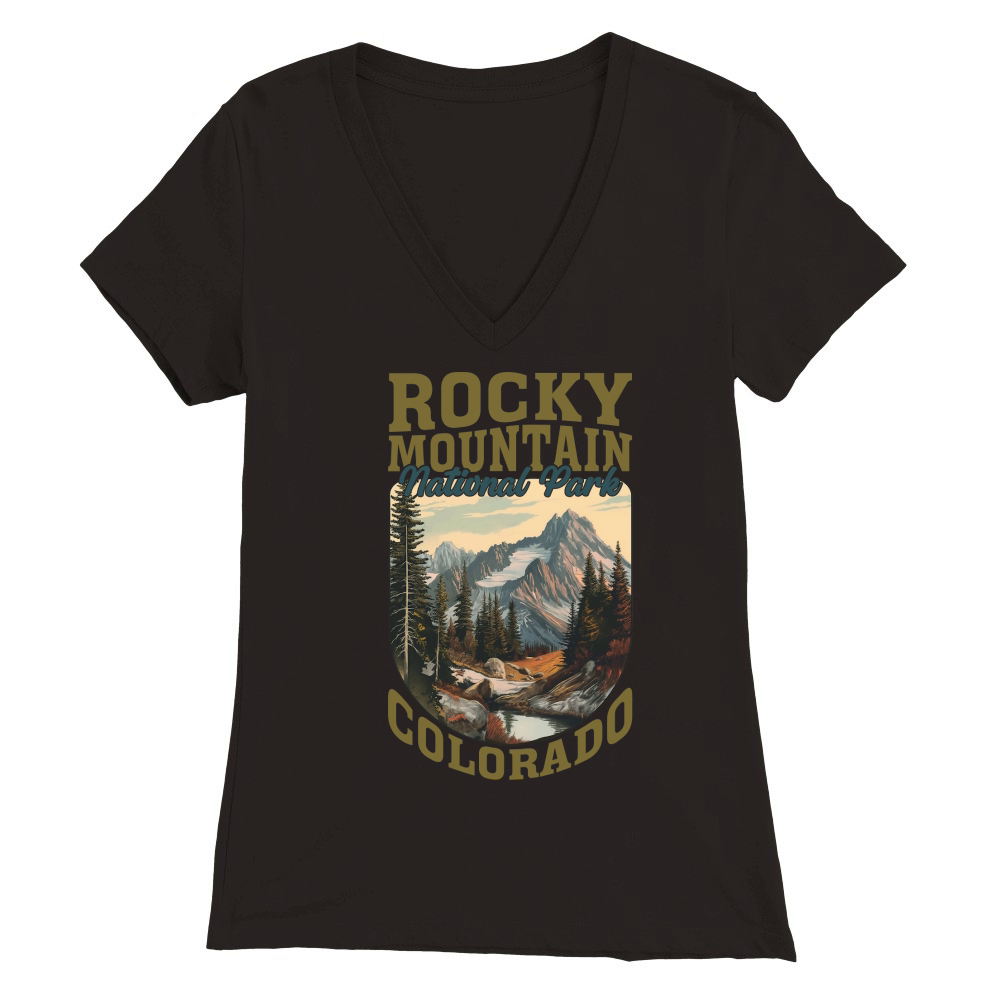 Rocky Mountain National Park Colorado Premium Womens V-Neck T-shirt